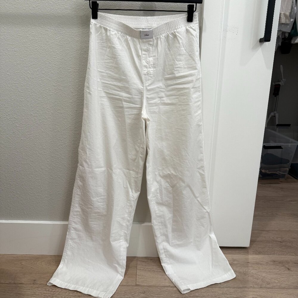 Aritzia White Wide-Leg Pants